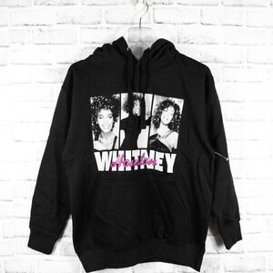 Whitney Houston Black Long Sleeve Pullover Hoodie Unisex Medium Music Band Merch